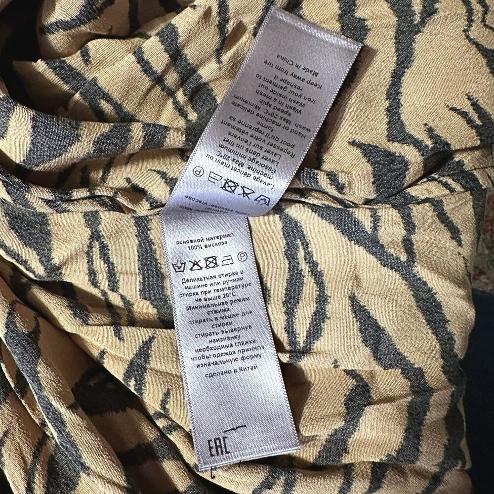 Zadig & Voltaire Rinka Tiger Print Long Sleeve Mini Dress, Size XS - Picture 11 of 12